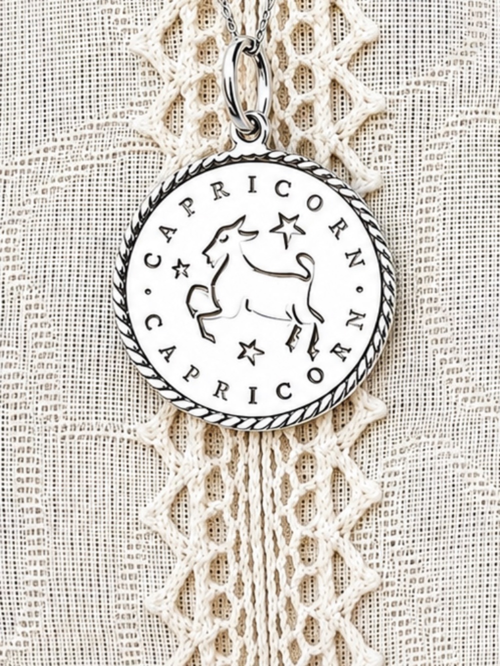 Tiffany & Co Vintage LARGE Capricorn Zodiac Charm Pendant Necklace